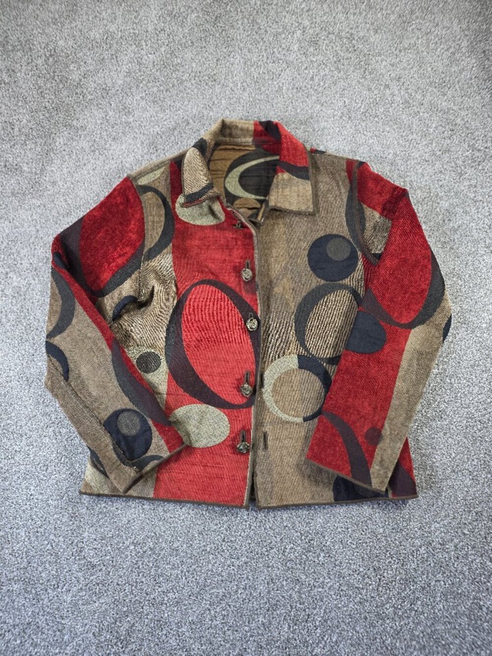 Winding River Reversible Women's Boho Multi Tapestry Jacket Size M